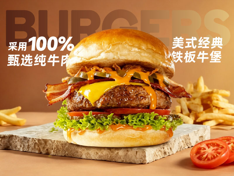 福咔恰铁板牛肉汉堡系列产品
